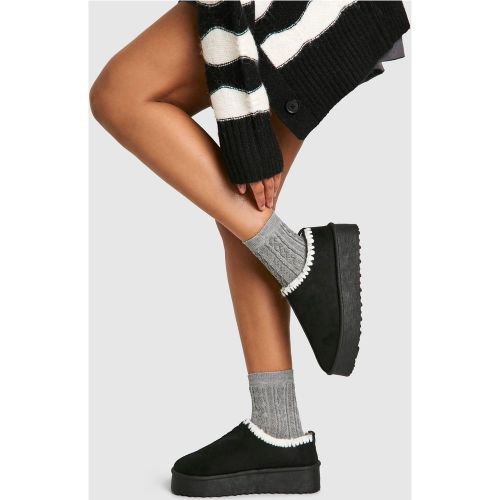 Mules Confort À Plateforme Et Coutures Apparentes - 40 - boohoo - Modalova