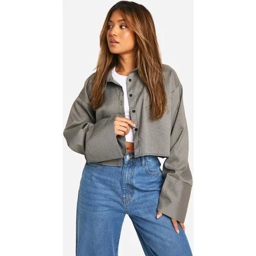 Petite" - Chemise Oversize Courte À Carreaux - 36 - boohoo - Modalova