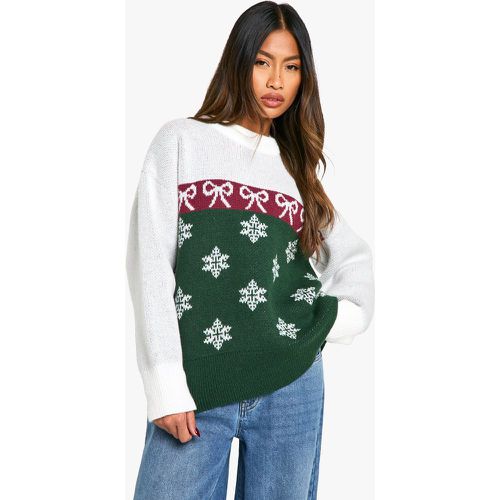 Pull Oversize À Motif Jacquard De Noël - S - boohoo - Modalova