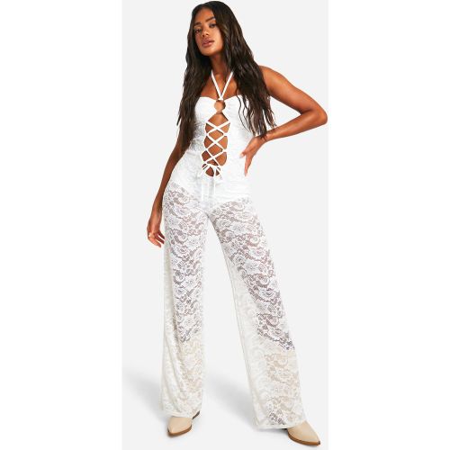 Combinaison Corset En Dentelle À Dos Nu - 38 - boohoo - Modalova
