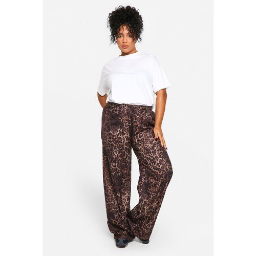 Grande Taille - Pantalon À Cordon De Serrage Et Imprimé Léopard - 44 - boohoo - Modalova