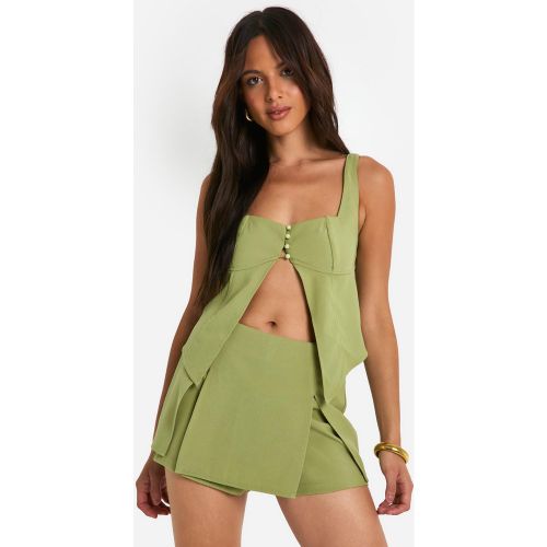 Top Long Boutonné À Fente - 34 - boohoo - Modalova