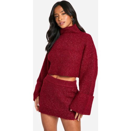 Petite" - Ensemble Oversize Avec Pull À Col Montant Et Mini-Jupe - S - boohoo - Modalova