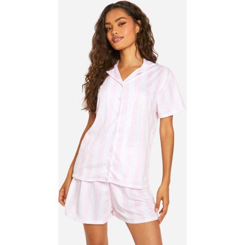 Ensemble De Pyjama Rayé Avec Chemise Et Short - 34 - boohoo - Modalova