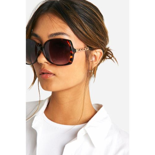 Lunettes De Soleil Carrées À Motif Écaille De Tortue - One Size - boohoo - Modalova