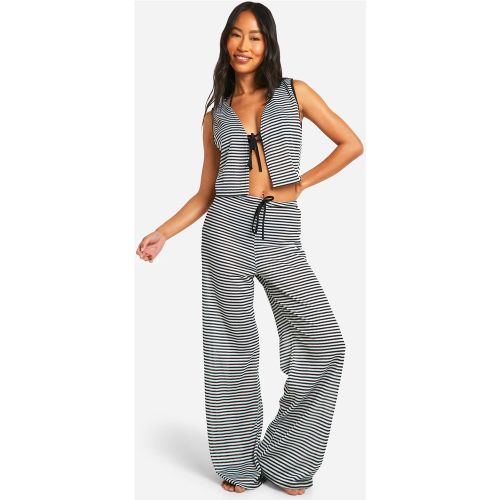 Ensemble De Plage Avec Top Rayé Et Pantalon - S - boohoo - Modalova