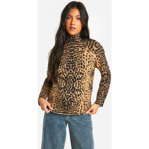 Maternité - Pull De Grossesse À Col Roulé Et Imprimé Léopard - 36 - boohoo - Modalova