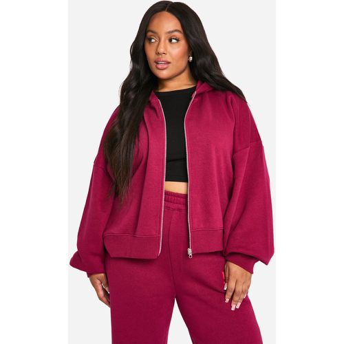 Grande Taille - Sweat À Capuche Court Zippé - 46 - boohoo - Modalova