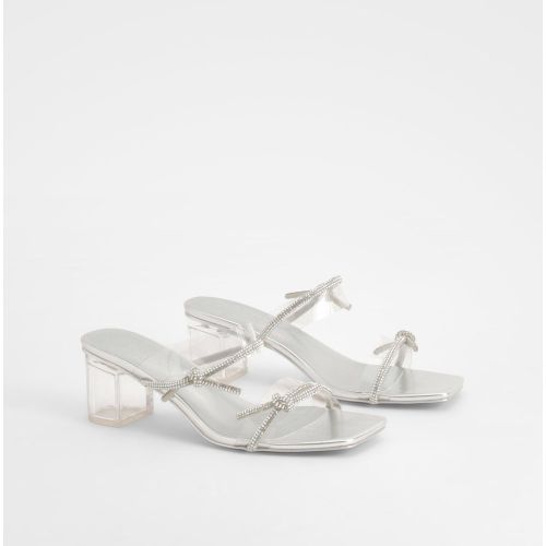 Chaussures Strassées À Petit Talon Carré - Pointure Large - 38 - boohoo - Modalova