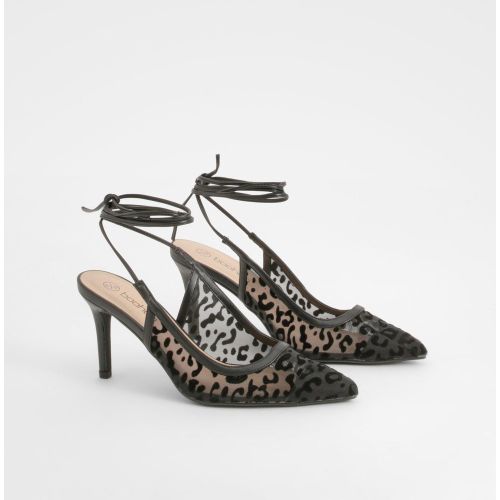 Escarpins À Lacets Et Imprimé Léopard - 37 - boohoo - Modalova