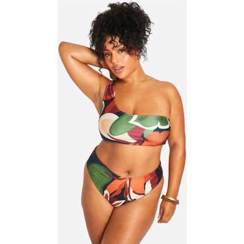 Grande Taille - Bikini Asymétrique À Imprimé Tropical - 50 - boohoo - Modalova
