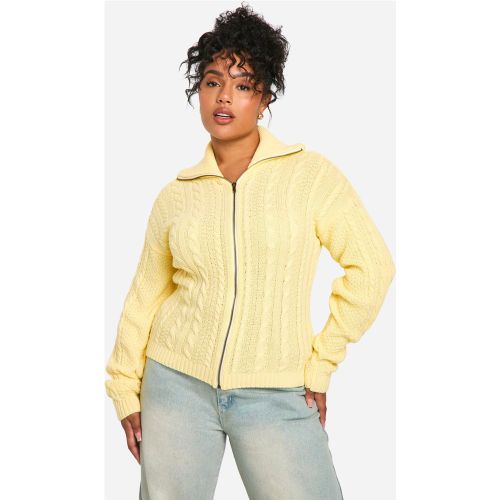Grande Taille - Pull En Maille Zippée - 50 - boohoo - Modalova