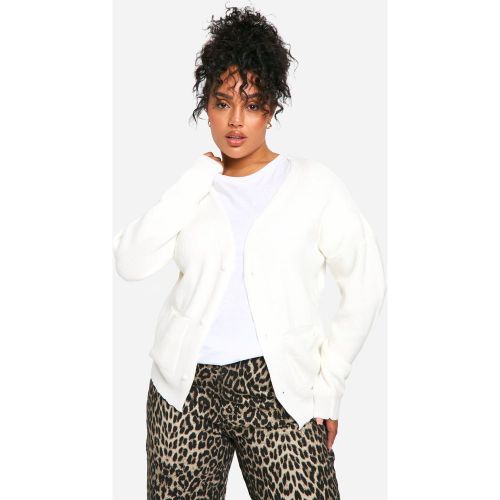 Grande Taille - Cardigan Cintré - Blanc Écru - 44, Blanc Écru - boohoo - Modalova