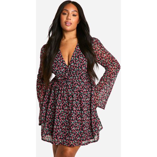 Grande Taille - Robe Champêtre Fleurie - 44 - boohoo - Modalova