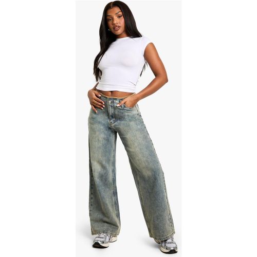 Jean Large À Taille Contrastante - 34 - boohoo - Modalova