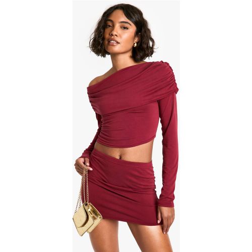 Tall" - Ensemble En Jersey Avec Top Asymétrique Et Mini-Jupe - 36 - boohoo - Modalova