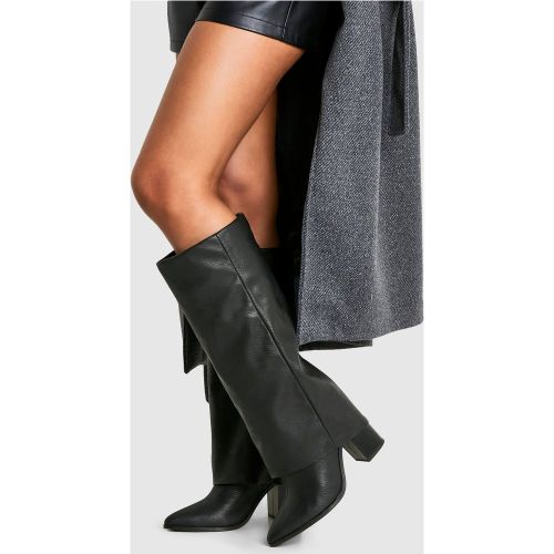 Bottes Hautes Texturées À Talon - Pointure Large - 36 - boohoo - Modalova