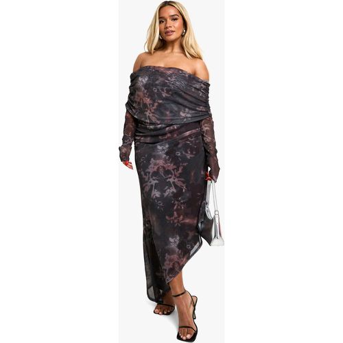 Grande Taille - Robe Moulante En Mesh À Col Bateau - 46 - boohoo - Modalova