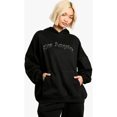 Sweat À Capuche Oversize À Slogan Los Angeles - S - boohoo - Modalova