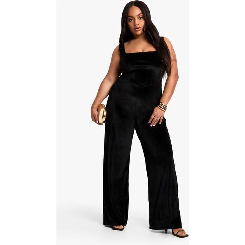 Grande Taille - Combinaison Large En Velours - 46 - boohoo - Modalova