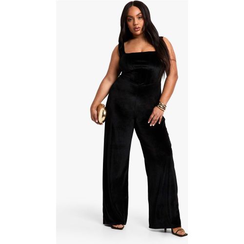 Grande Taille - Combinaison Large En Velours - 44 - boohoo - Modalova