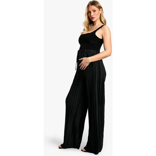 Maternité - Pantalon De Grossesse Large Plissé À Taille Élastiquée - 42 - boohoo - Modalova