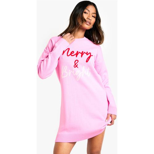 Robe De Noël À Slogan Merry And Bright - S - boohoo - Modalova