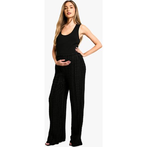 Maternité - Pantalon De Grossesse Large Texturé À Cordon De Serrage - 38 - boohoo - Modalova