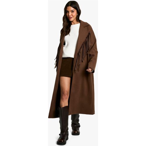 Manteau Long Effet Laine - 38 - boohoo - Modalova