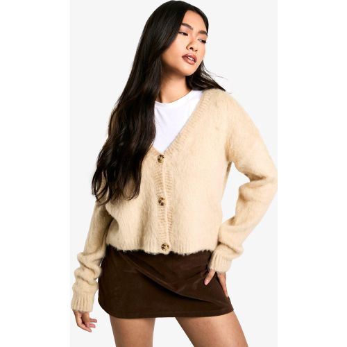 Cardigan Boutonné En Maille Brossée - S - boohoo - Modalova