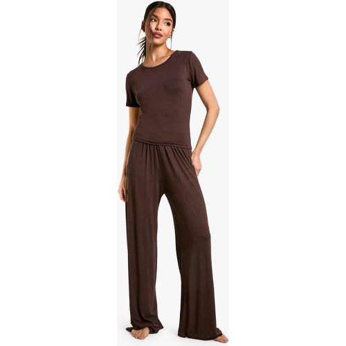 Ensemble De Pyjama Avec T-Shirt À Manches Courtes Et Pantalon Large - 36 - boohoo - Modalova