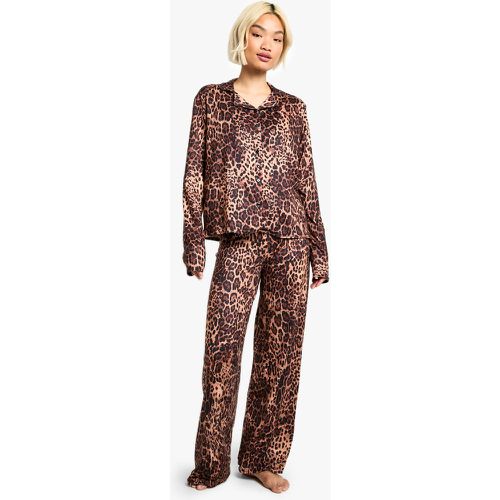 Ensemble À Imprimé Léopard Avec Chemise Et Pantalon - 38 - boohoo - Modalova