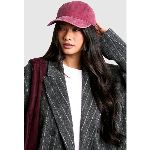 Casquette Bordeaux Délavée - One Size - boohoo - Modalova