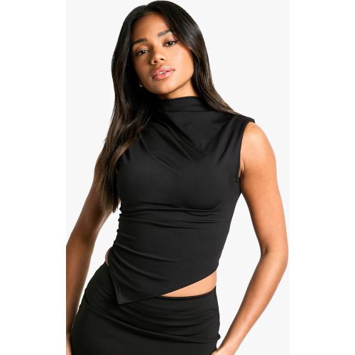 Top Moulant Asymétrique À Col Montant - 40 - boohoo - Modalova