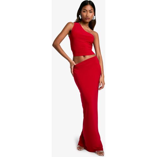 Ensemble Top Asymétrique Soyeux Avec Jupe Longue - 34 - boohoo - Modalova