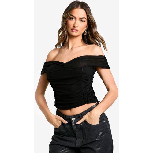 Corset Froncé En Mesh - 38 - boohoo - Modalova