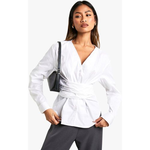 Chemise En Coton À Ceinture - 38 - boohoo - Modalova