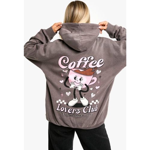 Sweat À Capuche Oversize À Slogan Coffee Lovers Club - S - boohoo - Modalova