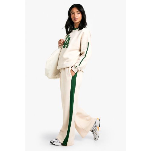 Petite" - Jogging Large À Rayures Contrastantes - Blanc Écru - S, Blanc Écru - boohoo - Modalova