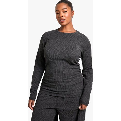 Grande Taille - Top Texturé Froncé À Manches Longues - 44 - boohoo - Modalova