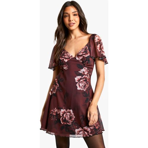 Robe Courte Fleurie - 36 - boohoo - Modalova