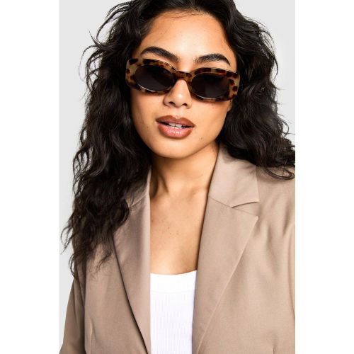 Lunettes De Soleil Carrées Écaille De Tortue - One Size - boohoo - Modalova