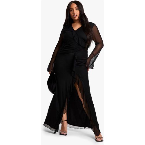 Grande Taille - Robe Portefeuille À Volants - 44 - boohoo - Modalova
