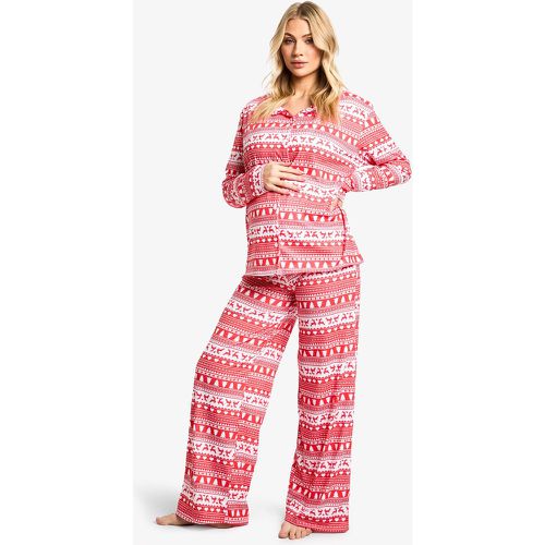 Maternité - Ensemble De Pyjama À Motif Jacquard De Noël - 40 - boohoo - Modalova