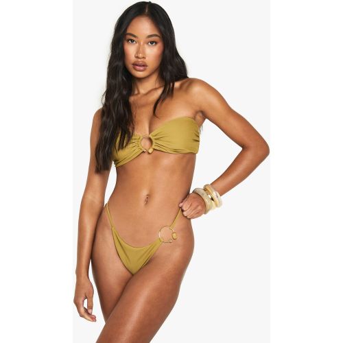 Bas De Maillot Tanga À Empiècements En Résine - 34 - boohoo - Modalova