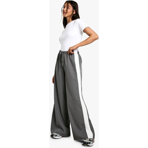 Pantalon Large À Rayures Fines Et Cordon De Serrage - 36 - boohoo - Modalova