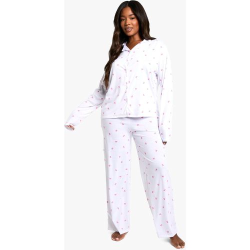 Grande Taille - Ensemble De Pyjama À Imprimé Nœud - 46 - boohoo - Modalova