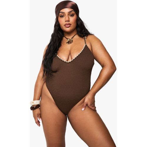 Grande Taille - Maillot De Bain À Coutures Contrastantes - 44 - boohoo - Modalova