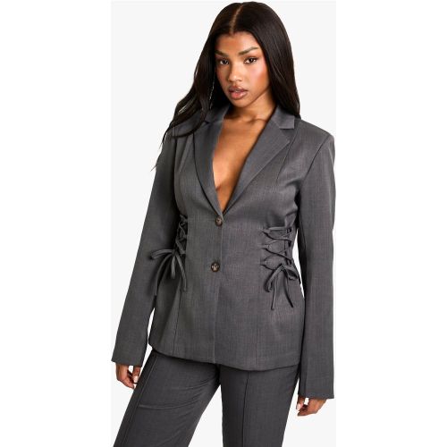 Blazer De Tailleur À Lacets - 36 - boohoo - Modalova
