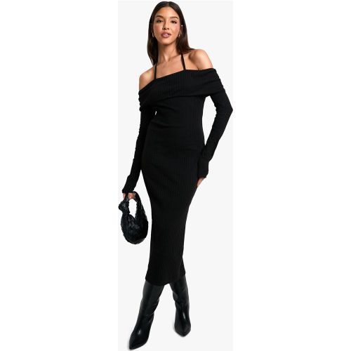 Robe Mi-Longue Côtelée À Col Bateau - 34 - boohoo - Modalova